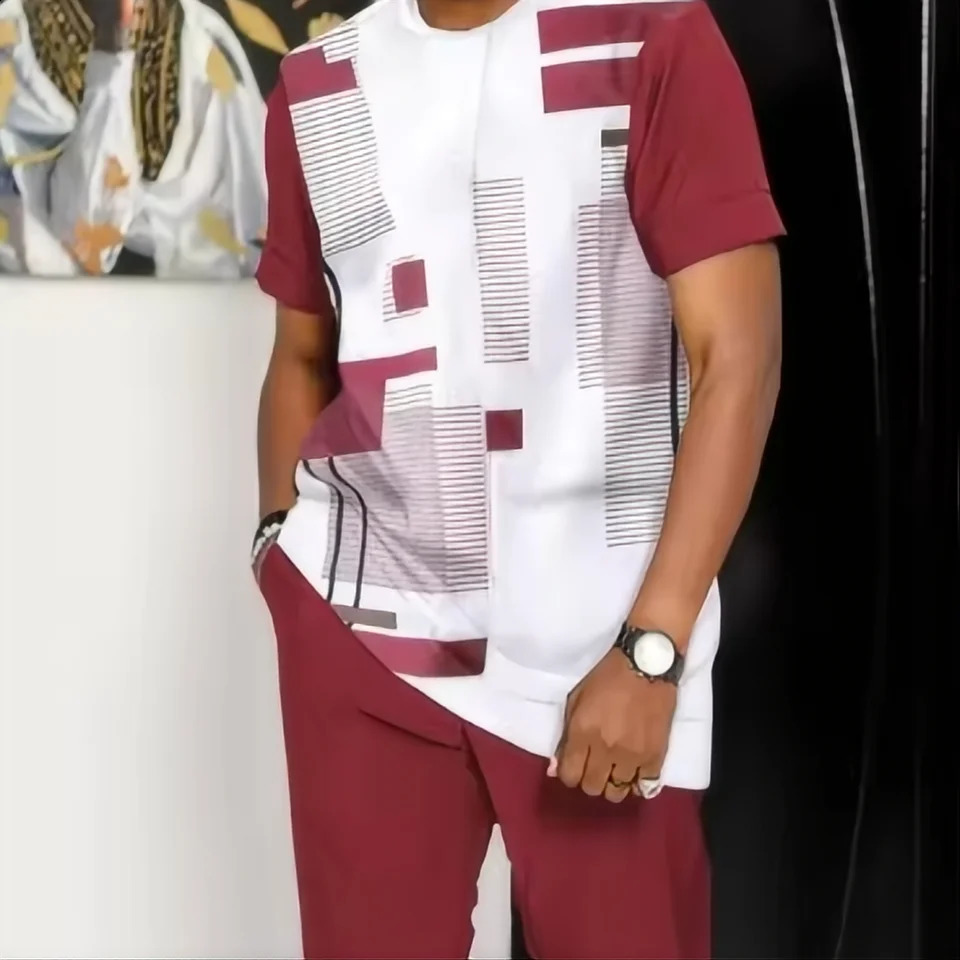 Summer fashion mens sportswear short sleeved Tshirtpants twopiece set for wear 2024 Joogers clothing 3D printed pa 250520Z