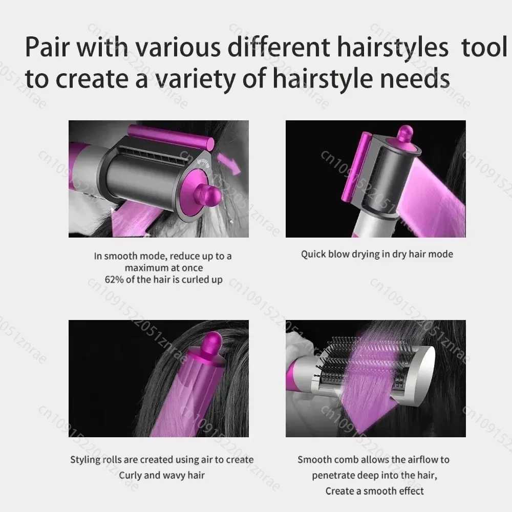 Professional 6 In 1 Air Comb Hair Dryer Curling Iron Hair Straightener Styling Tool Negative Ions Mutli-Styler Negative IonsXJ250528