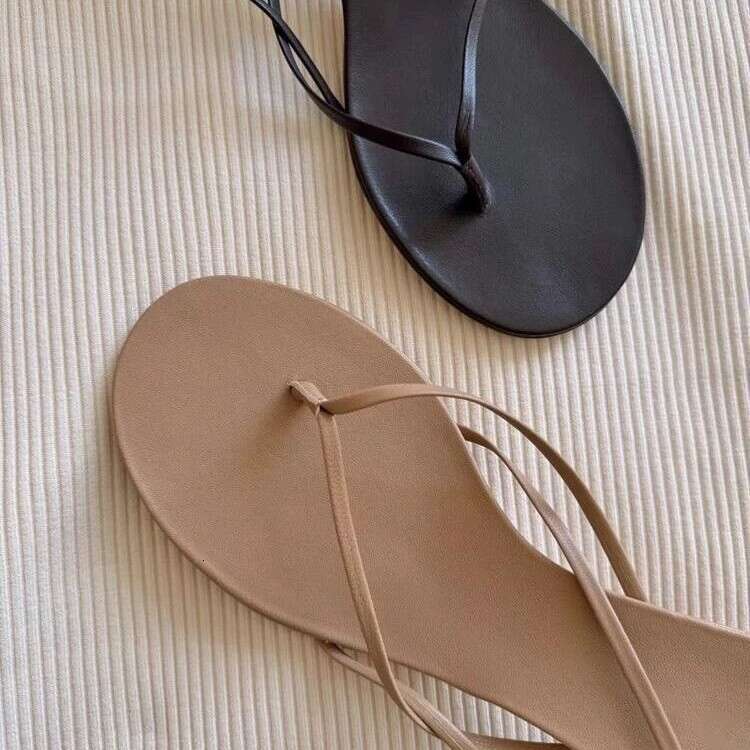 Cowhide Version ~ French Style One-Strap Toe Post Roman Sandals for Women 2025 New Summer Elegant Thin High Heel Slippers