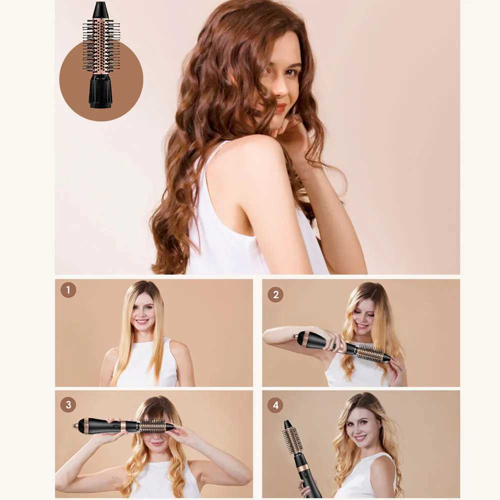 Professional Hair Dryer Brush 4 In 1 Hair Styler One Step Blow Dryer Comb Air Curling Iron Brush Electric Hair Blower BrushXJ250528