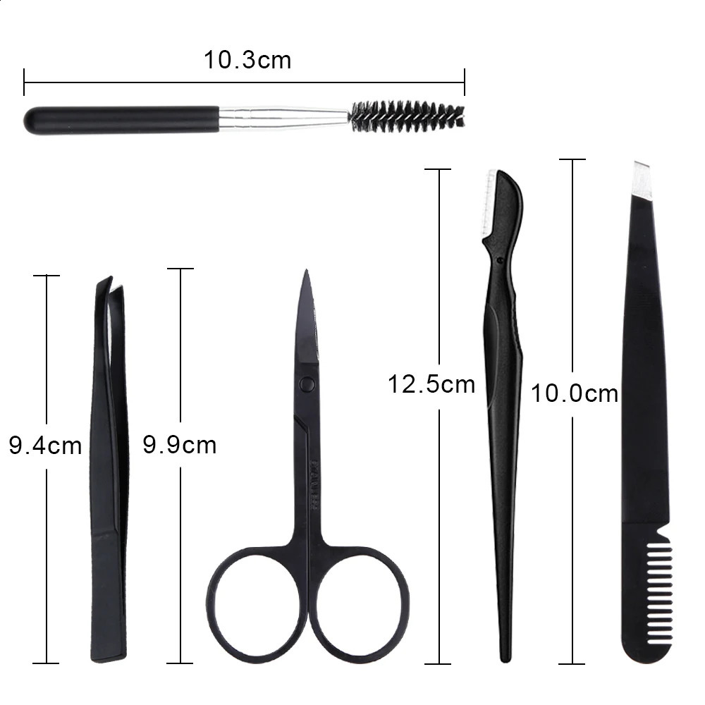 811Pcs Professional Eyebrow Trimmer Set Scissors Tweezers Scraping Comb Clip Forceps Cosmetic Eyebrows Makeup Tools 250516