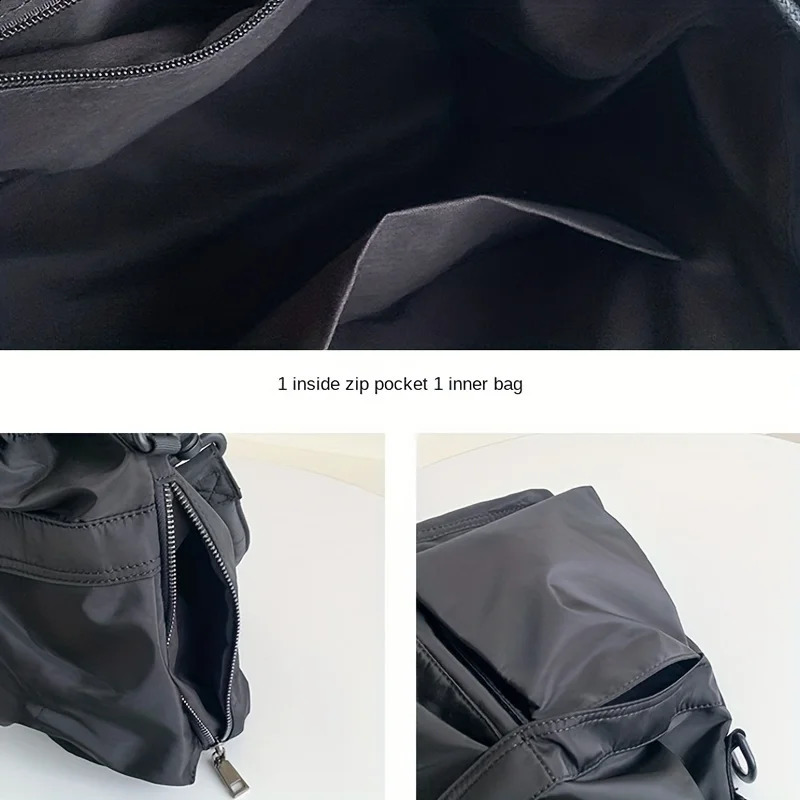 Fashion Women Shoulder Bag Nylon Waterproof Large Capacity Casual Handbag Drawstring Crossbody Tote Bag 250528