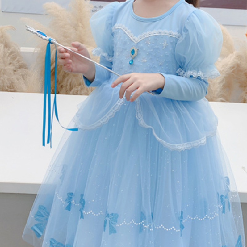 DISNEY kids designer clothes infant designer clothes Elsa princess dress little girl printed tulle skirt children's birthday outfit girls dress.