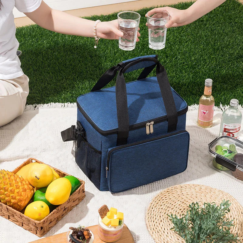 Reusable Lunch Box Insulated Bag Leak Proof for Work Office Picnic Beach with Adjustable Shoulder Strap 250528