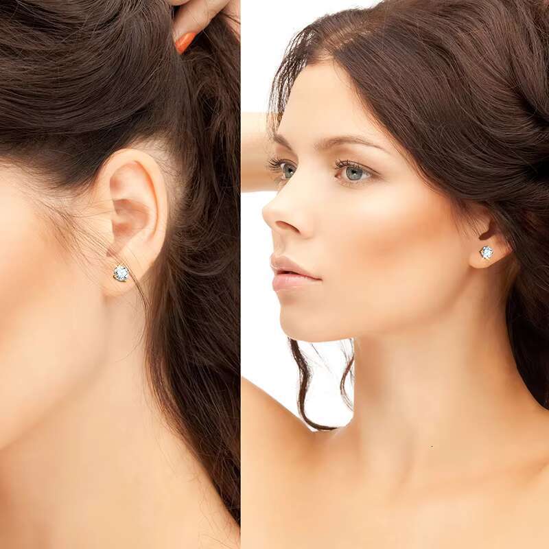 Drop Shipping USA Stock Women Men Jewelry White Gold 925 Sterling Silver 1ct 2ct VVS Moissanite Diamond Stud Earrings