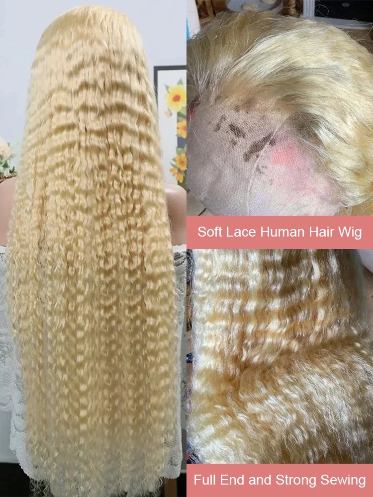 30 Inch 13x6 Transparent HD 613 Honey Blonde Deep Wave Lace Frontal Wigs Brazilian 13x4 Curly Colored Lace Front Human Hair Synthetic Wigs