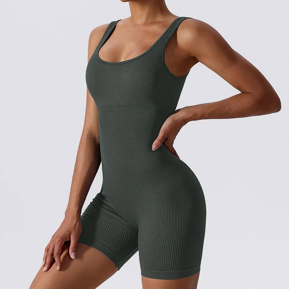 Jumpsuit Suits Ribbed Workout Sets Tracksuits Fiess Gym Clothing For Seamless Women Yoga Set Sportswear
