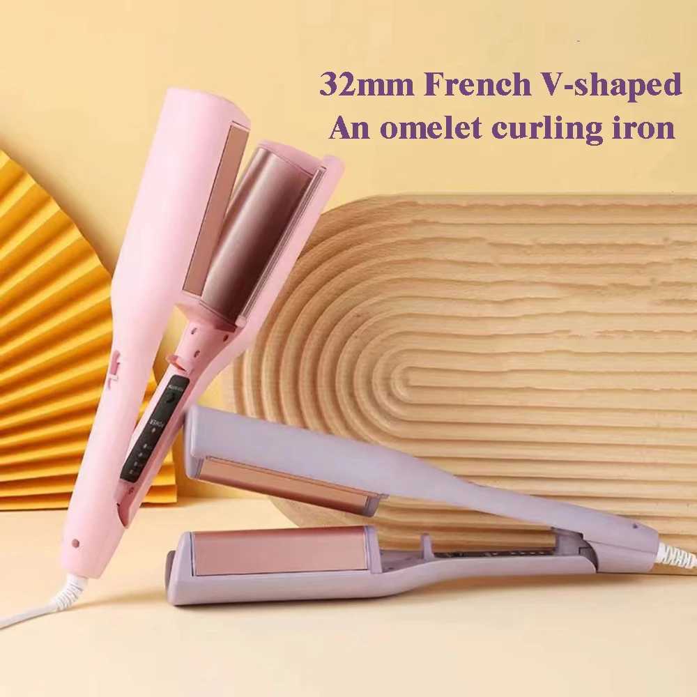 32MM Electric Curling Iron Curling Tool Egg Roll Lasting Styling French Styling Deep Wave Hair Curler 4 Temperature AdjustableXJ250528
