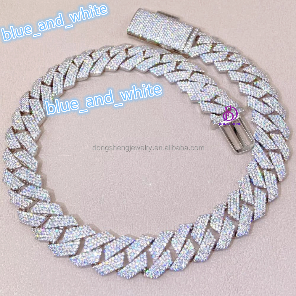 Factory Direct Sales High Quality Hip Hop Cuban Chain 18mm 20mm Silver 925 Jewelry Vvs Moissanite Diamond Necklace for Mens