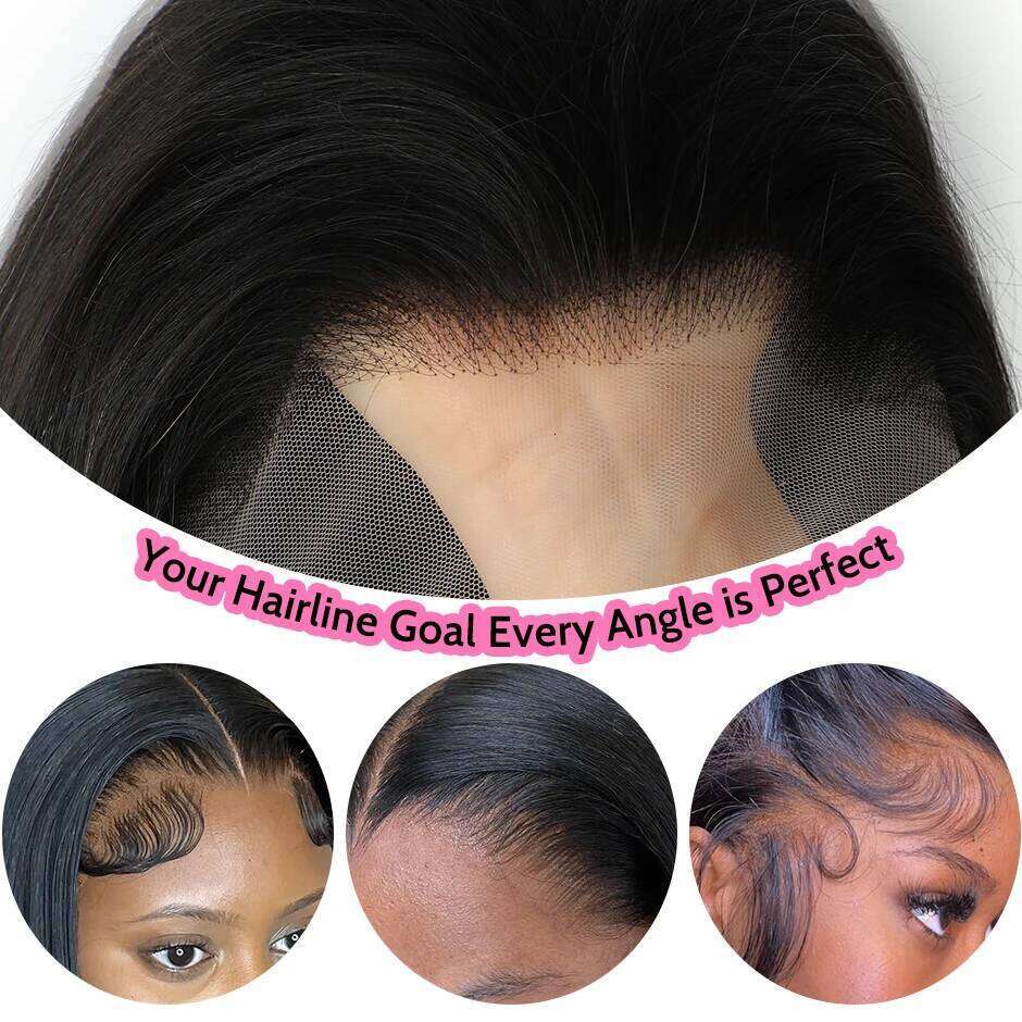 ISEE HAIR 13x6 HD Frontal Human Hair Straight Full Front For Women Pre-plucked Transparent Lace Wigs On Sale