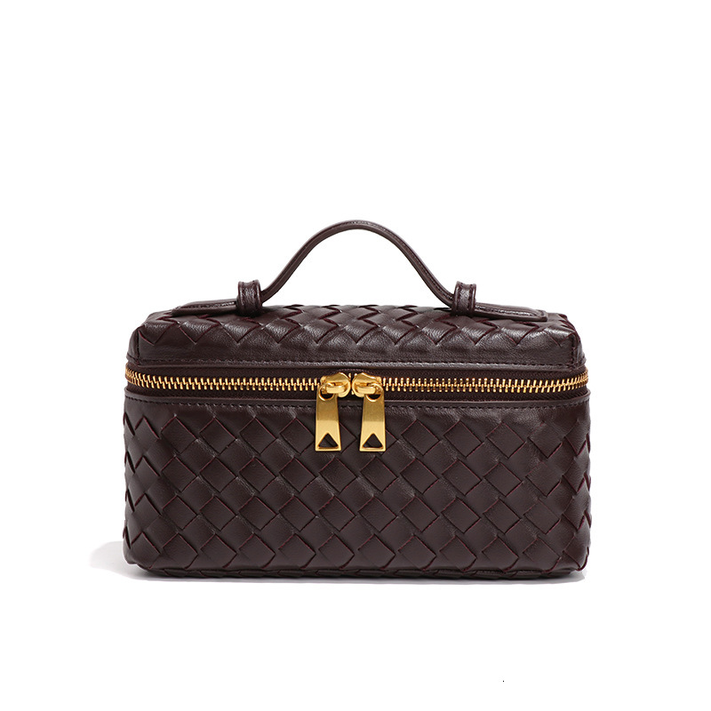 Fashion Handwoven Box Double Handle Lightweight Handheld Shoulder Versatile Crossbody Women's Small Square Bag