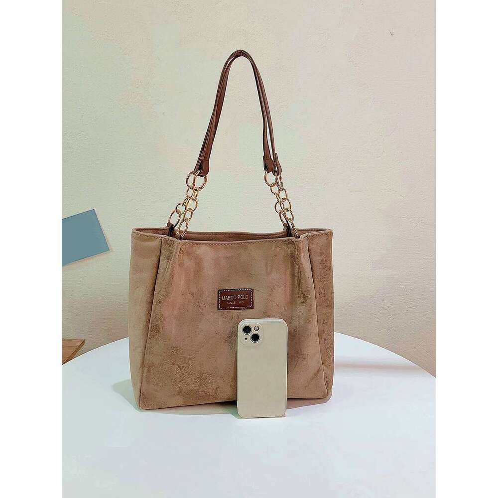 Large-Volume Suede Stylish Commuter Tote For Ladies With One Shoulder Bag