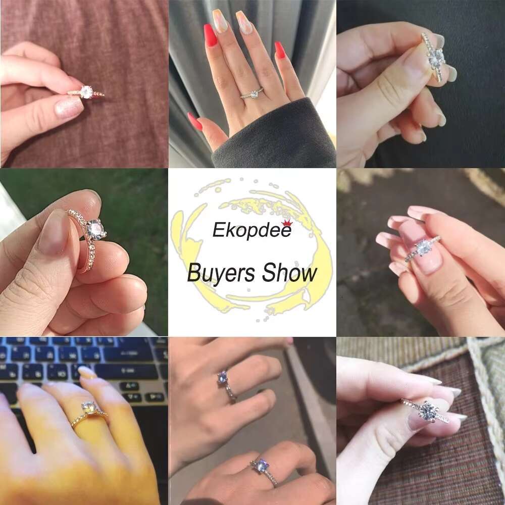2025 New Trendy Elegant Rings for Women White Crystal Engagement Design Hot Sale Female Wedding Rings