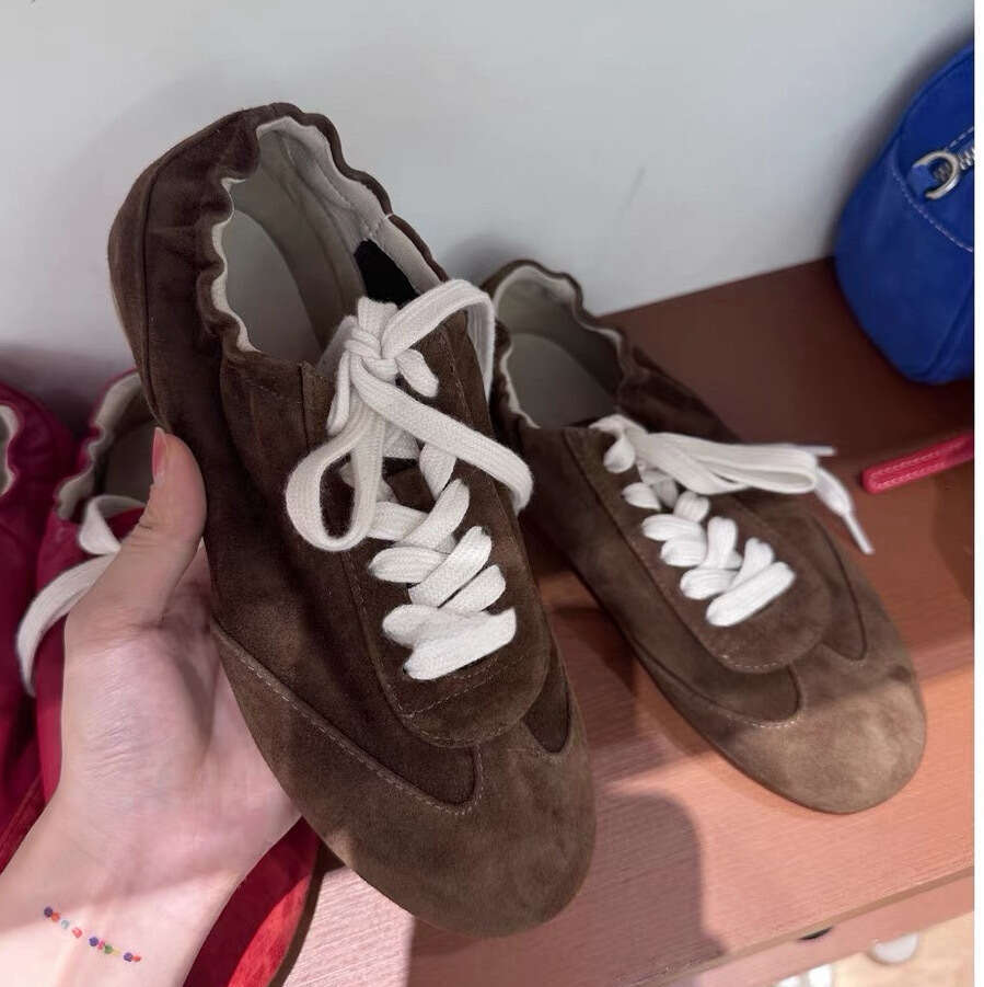 Sheepskin Version ~ Korean Style Casual Comfortable Elastic Band Flat Lace-up Dexun for Women 2025 New Sports Agan Shoes