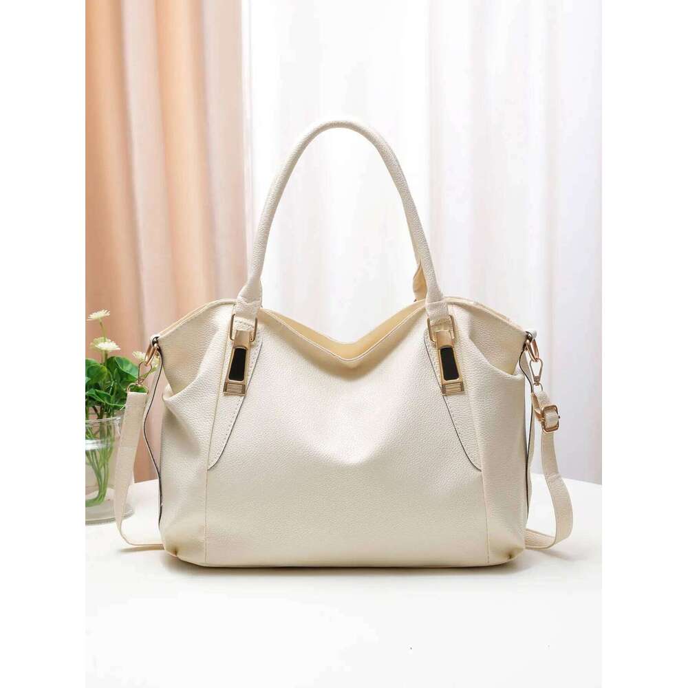 Casual and fashionable women's shoulder solid color soft large capacity handbag crossbody bag