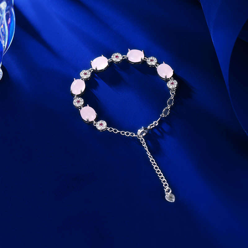 Chinese Style Bracelet New High Ice Jade Agate Inlaid with Zircon Stone Jewelry Light Hand Accessories