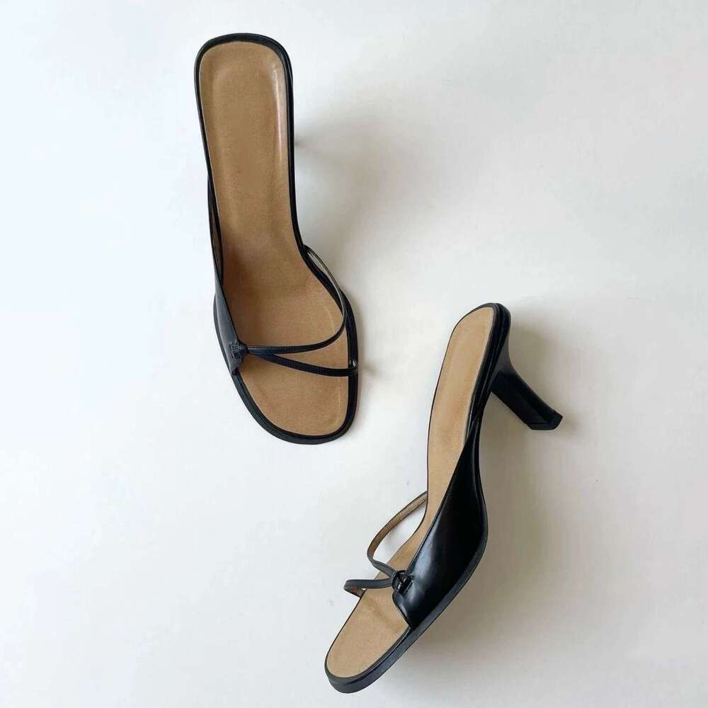 Sheepskin Version ~ Minimalist Niche Style Thin Strap High Heel Open Toe One-Strap for Women Outdoor 2025 Summer Sandals