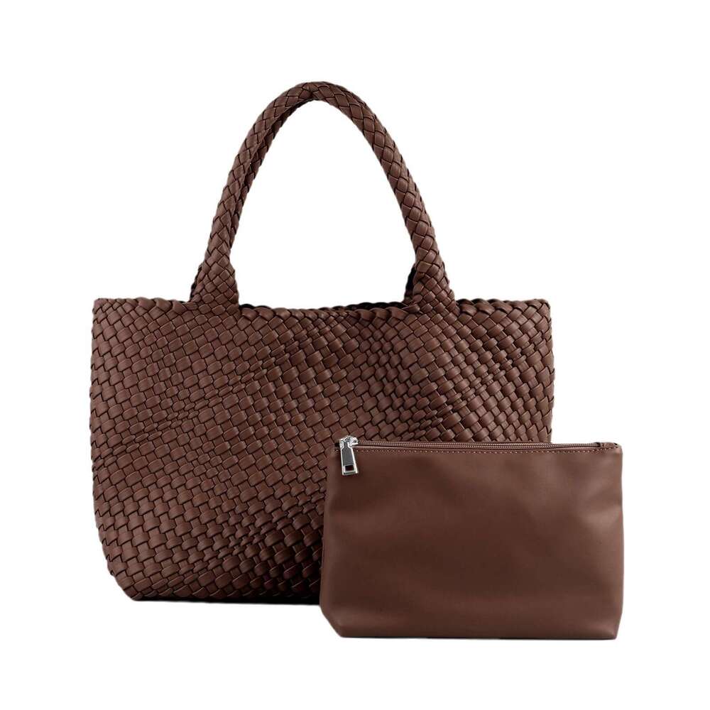 Tote Bag Handmade Tote For Women New Trendy Casual Large Capacity Woven Shoulder Handbag Mother And Child Bag Shoulder Bag Braided Handbag