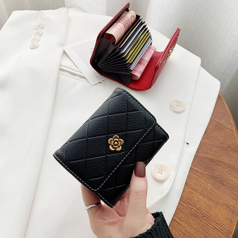 New Designer Wallet Unisex Travel Uxury Vintage Modern Genuine Leather Mini Coin Purse Magnetic Zipper Multicolor Black Pocket Cash Compartment