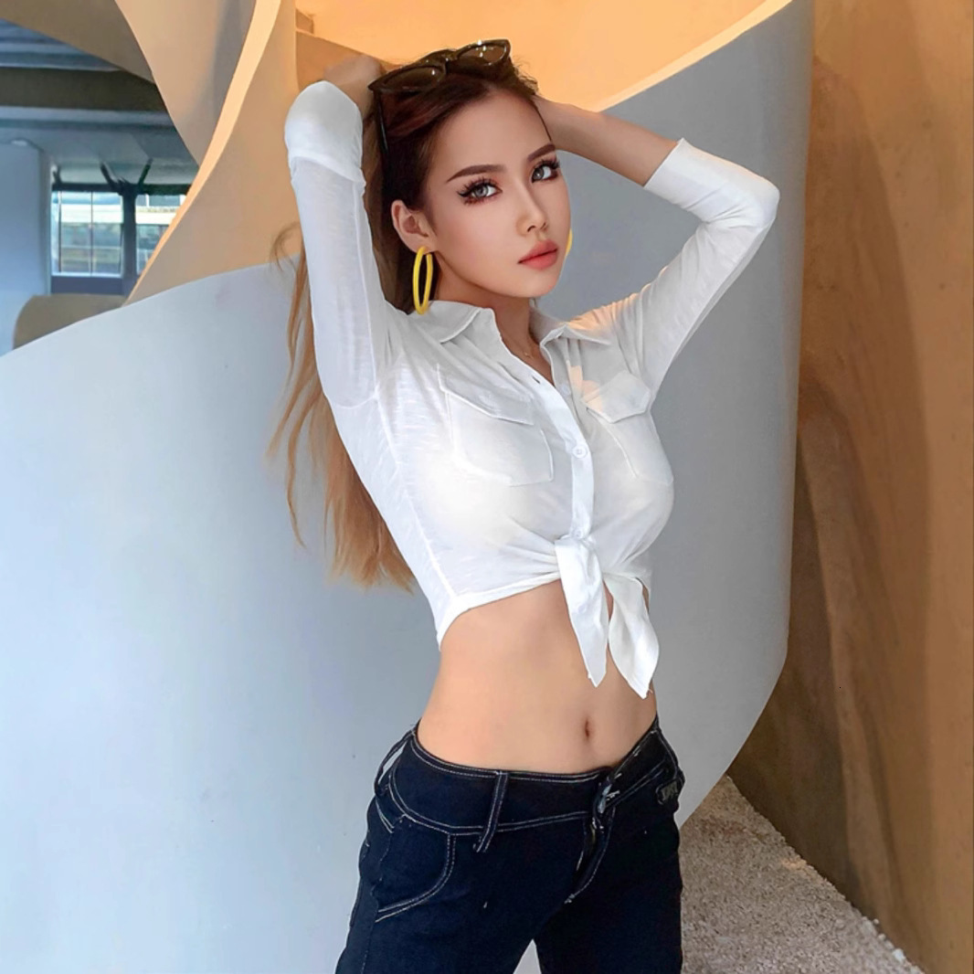 2025 New Designer Clothing Women's Summer Academic Style Fashion Collar Buckle Twisted Waist Long Sleeve Shirt Designer
