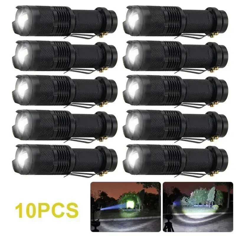 Mini LED Flashlight Tactical Torch Lamp Portable Torch Flash light Adjustable Focus Zoomable Flashlight for Gift Hiking XJ250529