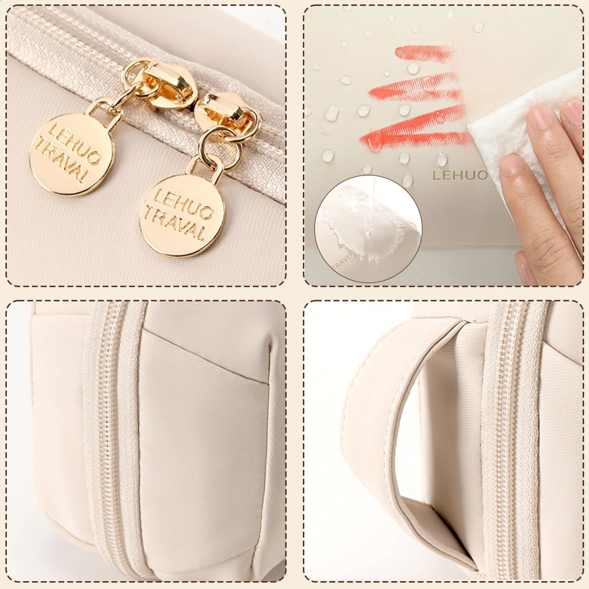 Small Square Brick Cosmetic Bag Convenient Onthego LargeCapacity Toiletry Bag 250528