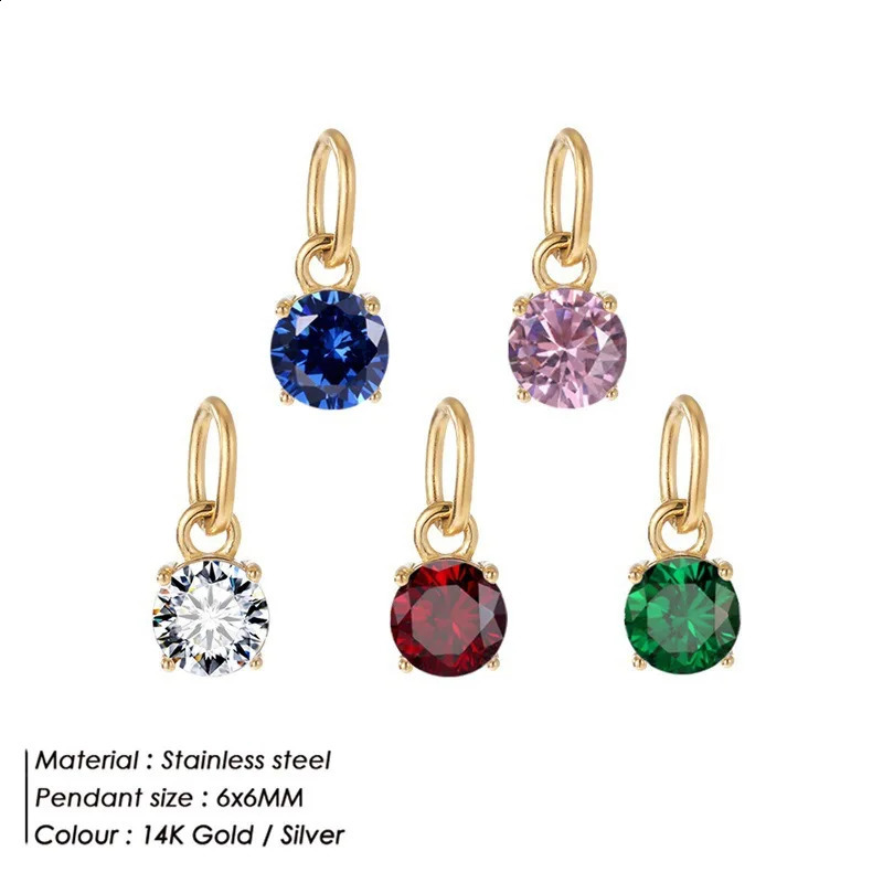 CARLIDANA Minimal Dainty Mini Small Charm Girl Boy 316L Stainless Steel Round Charms Pendants Necklace Jewelry Making 250519