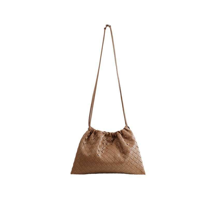 Tote Bag Braided Handbag Genuine Leather Trash Single Shoulder Underarm Handheld Drawstring Lucky Casual Crossbody Fashion Women S Bag Shoulder Bag