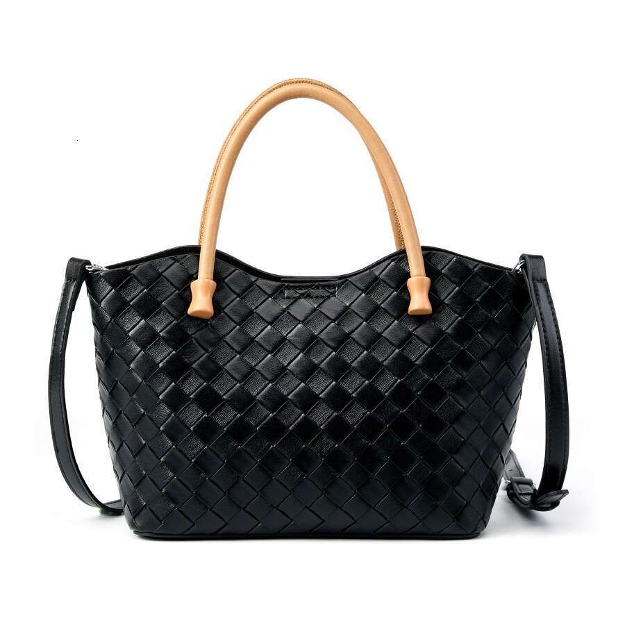 Tote Bag Fashion Crossbody Versatile Trendy Large Capacity Woven Women S New Simple Handheld Genuine Leather Shoulder Bag Shoulder Bag Braided Handbag