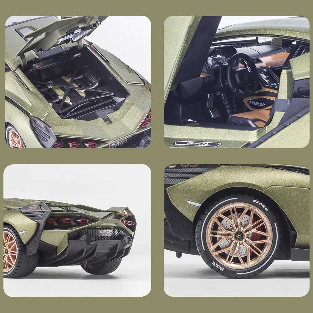 1 18 Lamborghini Sian New Energy Supercar Alloy Diecast Car Model Sound Light Series Childrens Toy Kids Gift Birthday Present R250528