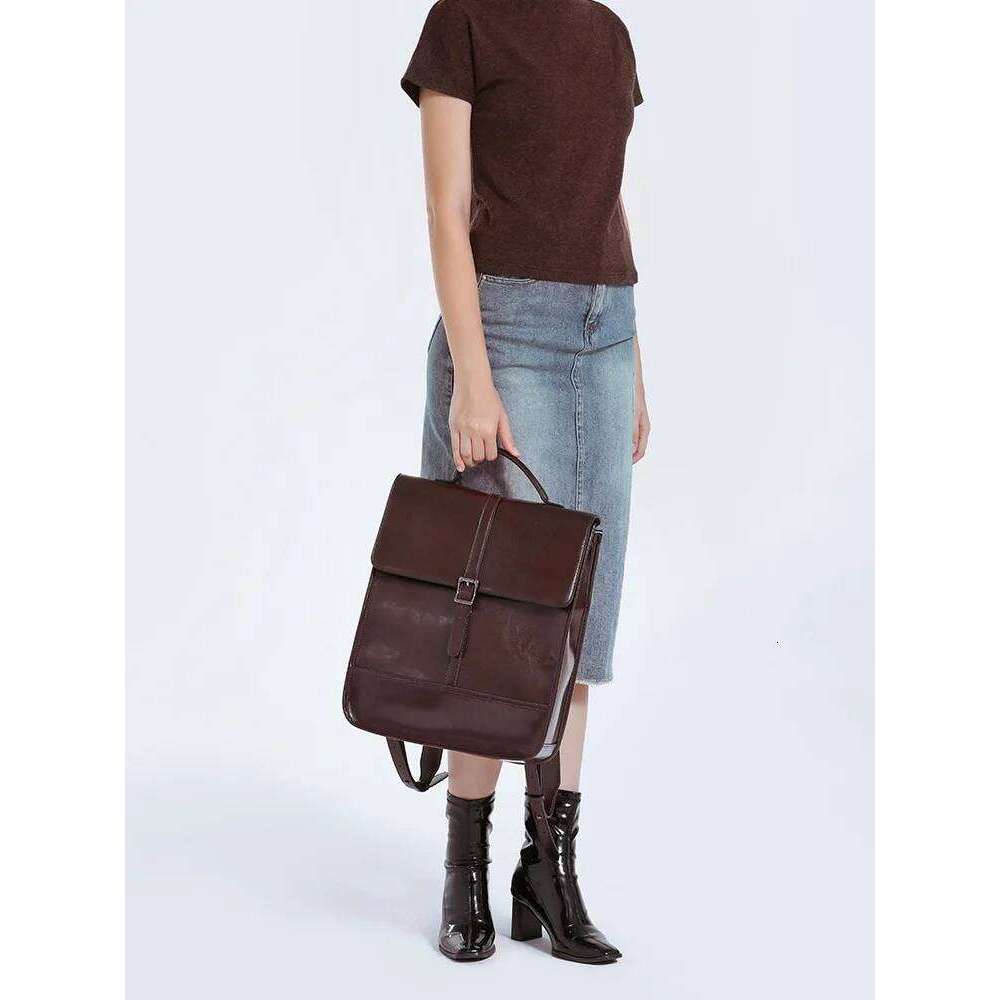 100% Genuine Letaher Women Waterproof Handbag Design Commuter Computer Backpack For Students Schoolbag