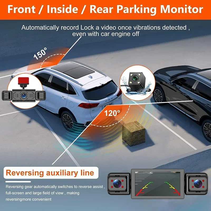 Car dvr 1080P Video Recorder Car 3/4 Channels Dash Cam Car dvr Parking Monitor Front Right With Rear View Night Vision Black Box R250529 N54A