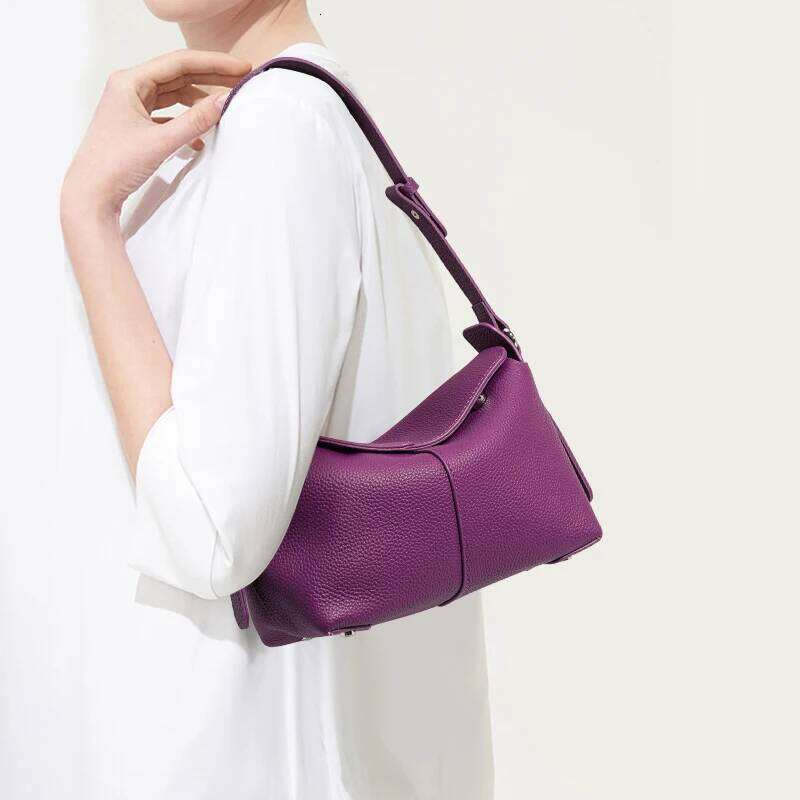 Bag Lady New Style Cross-Body Genuine Leather Underarm High-End Feeling Exquisite Dumpling White Match Single Shoulder Bag