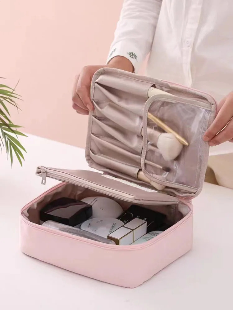 Womens Portable Travel Cosmetics Storage Bag with Large Capacity Waterproof Girl Makeup Washing organizer 250528