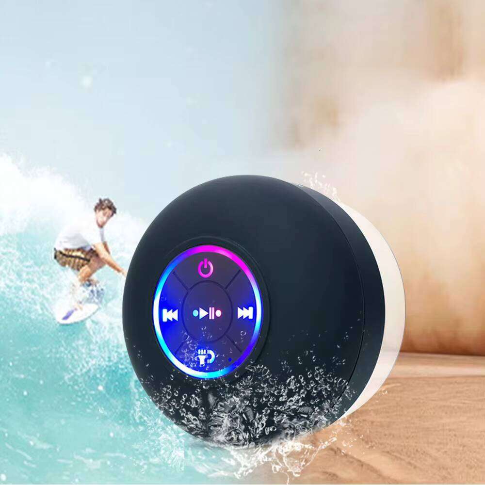 DHgadgets Best Selling BTS07 Led Wireless Bluetooth Portable Waterproof Suction Cup Mini Shower Speaker