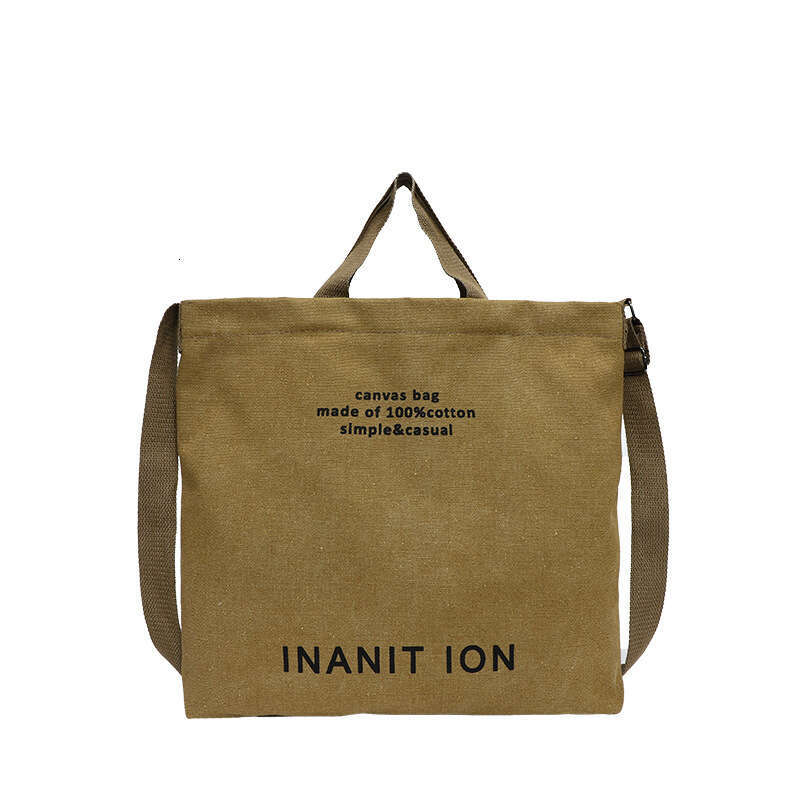 New Thickened Washed Canvas Simple Men's Large Capacity Women's Crossbody Bag Versatile Handbag for Shopping