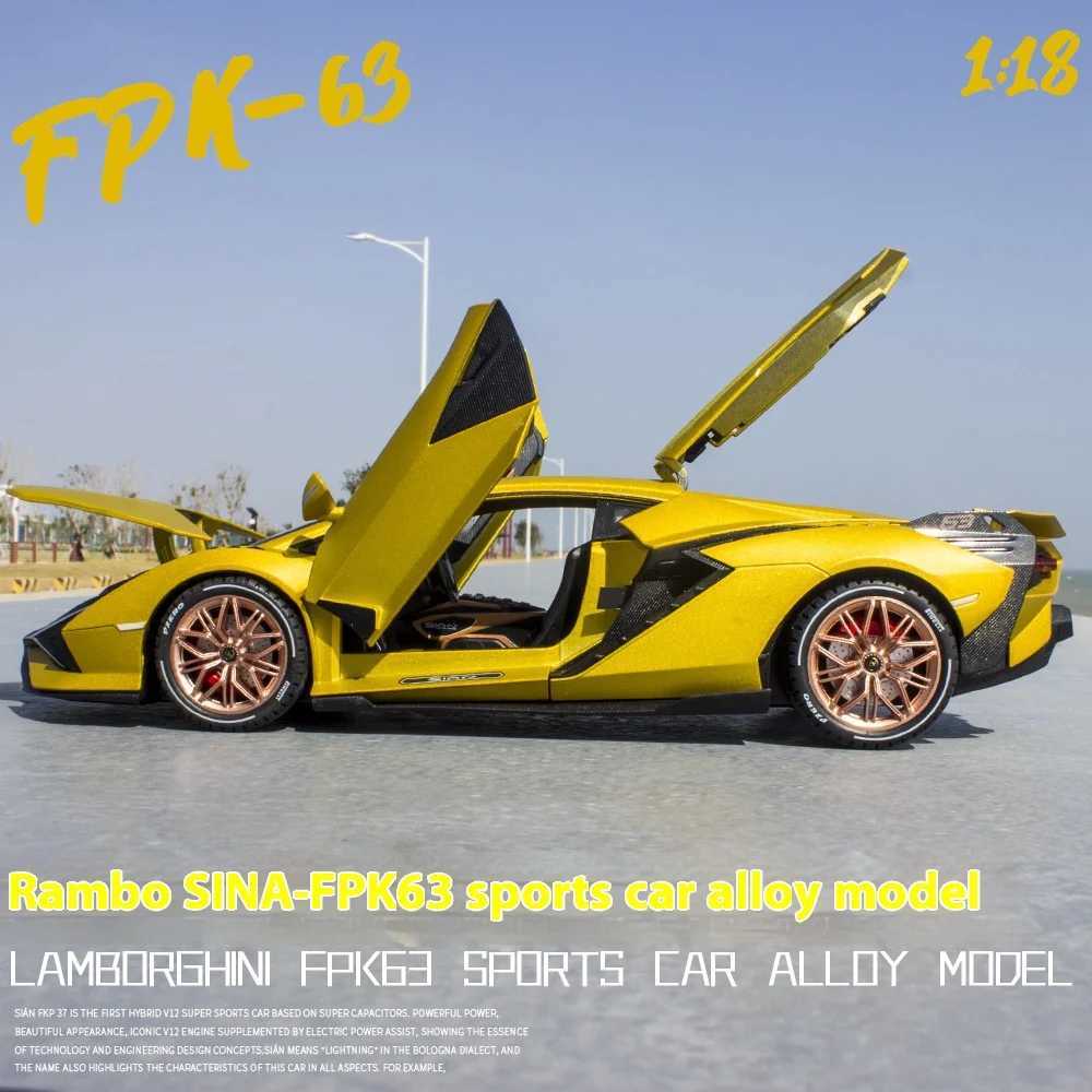 1 18 Lamborghini Sian New Energy Supercar Alloy Diecast Car Model Sound Light Series Childrens Toy Kids Gift Birthday Present R250528
