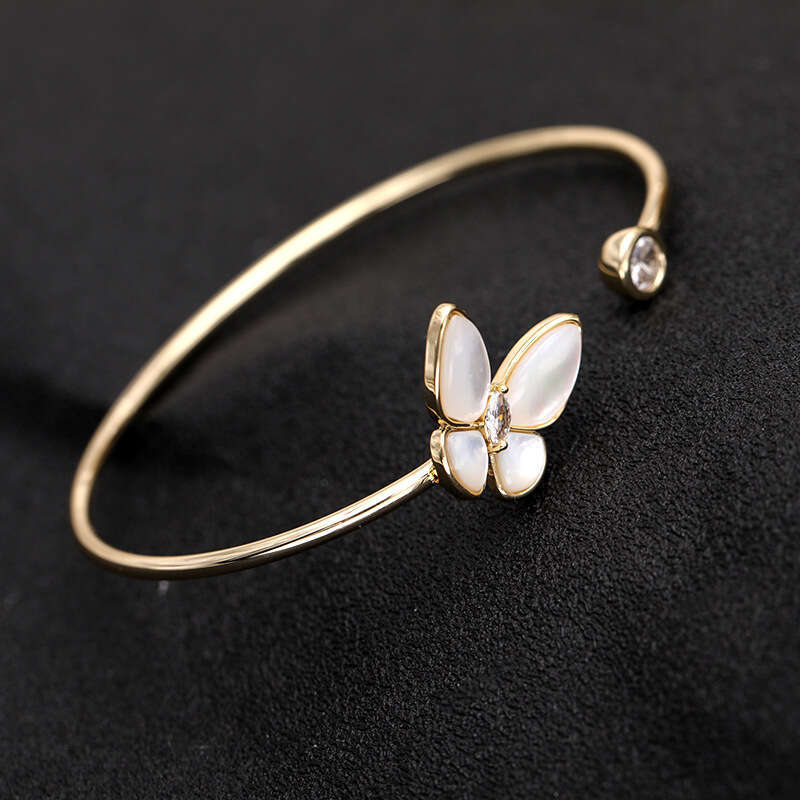 Korean New Style Personality Jewelry Simple Bracelet Metal Design Sense Adjustable Shell Butterfly Bangle