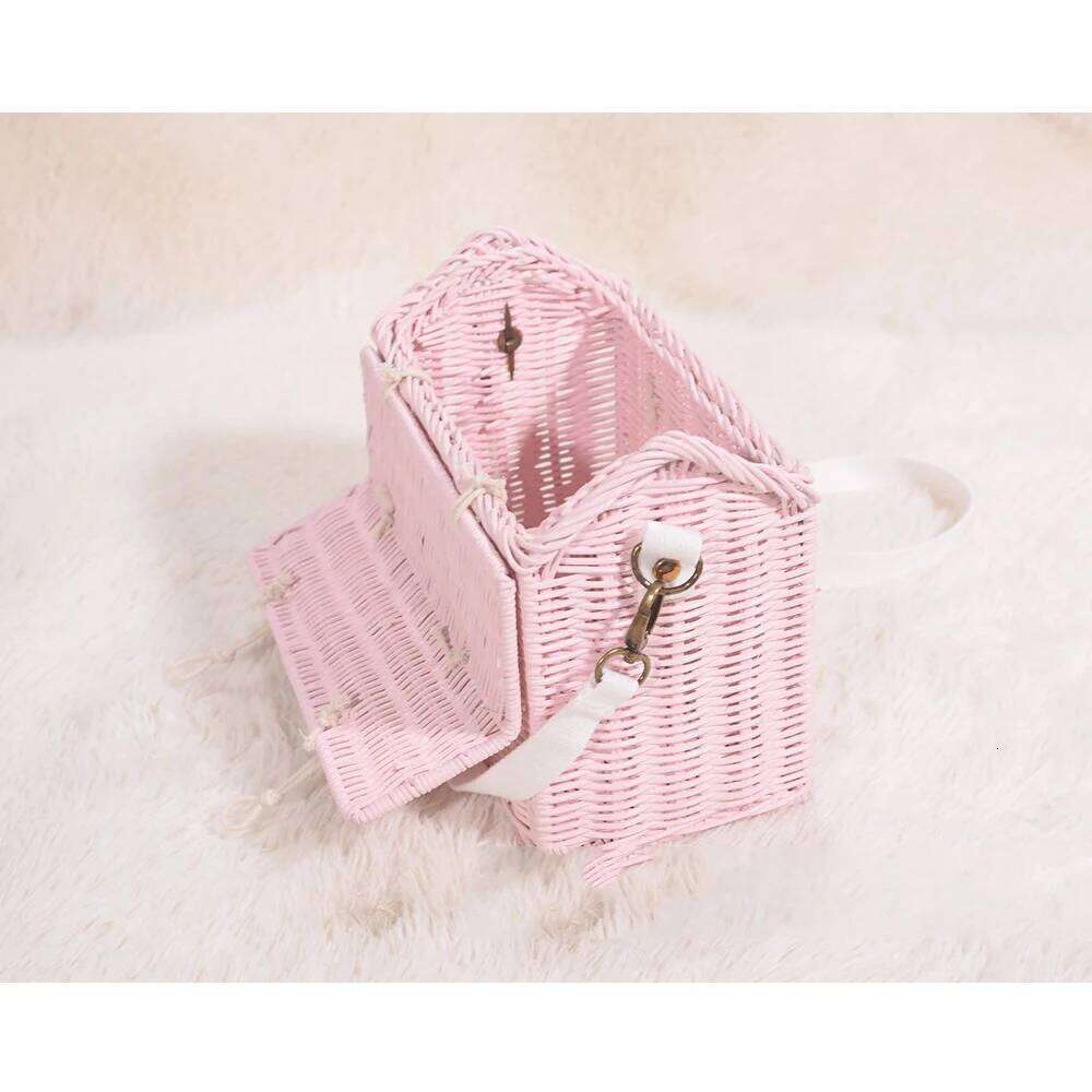 Women's Bags Designer Handmade Woven House Rattan Cute Wicker Straw Bags For Women 2023 Handbags And Purses Bohemian Beach Shoulder Bag Clutch Ne