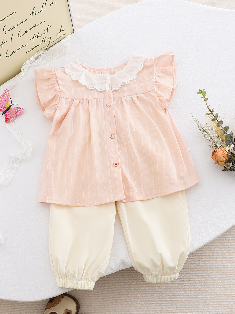 Girls' set summer outfit new stylish baby sleeveless top thin summer children's clothing