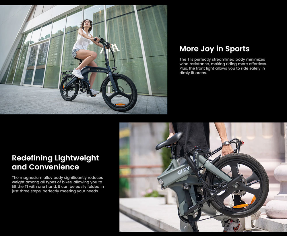 UK STOCK DYU T1 20 Inch Foldable Electric Bike Pedal Assist 250W Motor 36V 10Ah City E-Bike for Adults Portable Bicycle 25km/h Urban commuter bikes