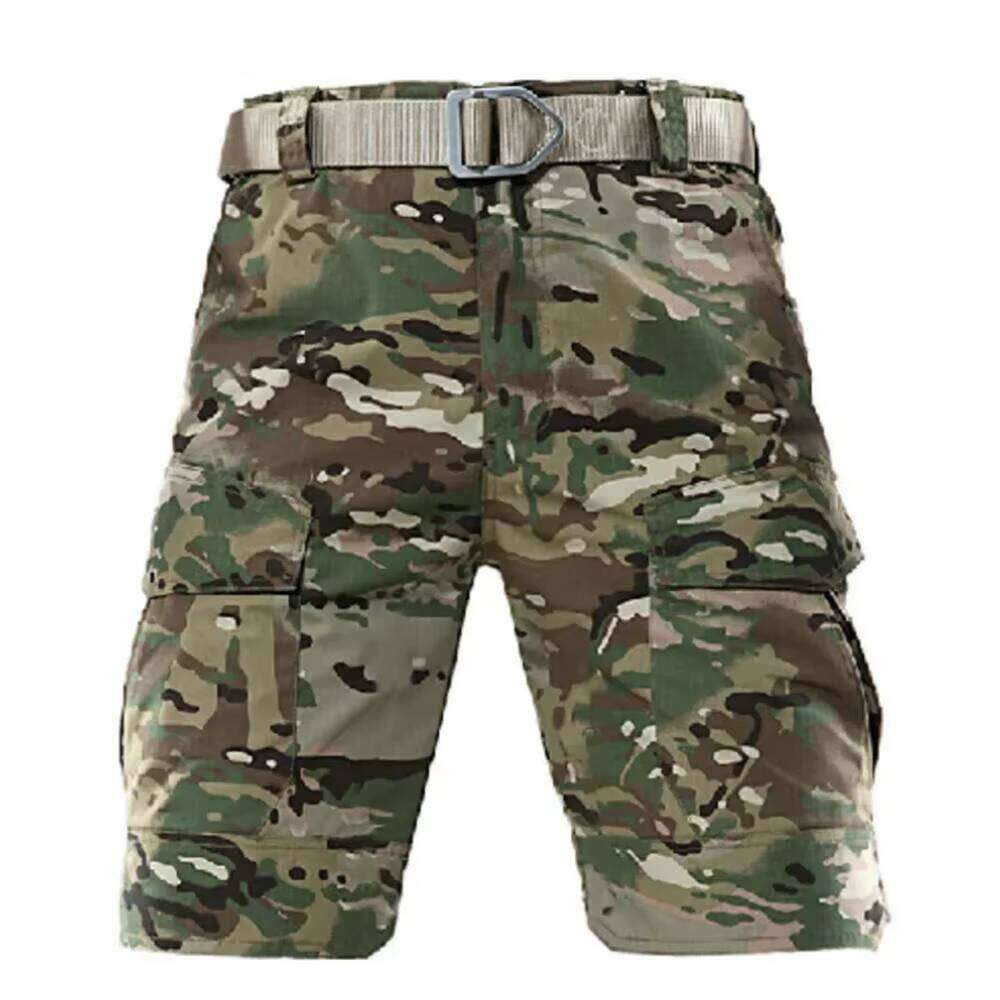 Summer Waterproof Tactical Flat Bottom Hunting Clothes Cargo Shorts Camouflage Men's Pants