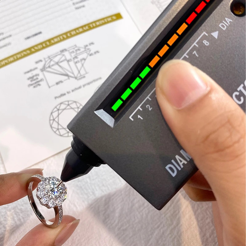 DW Shiny 1CT Diamond Gemstone Sun Flower Halo Rings for Women 925 Sterling Silver Engagement Fashion Fine Jewelry 250516