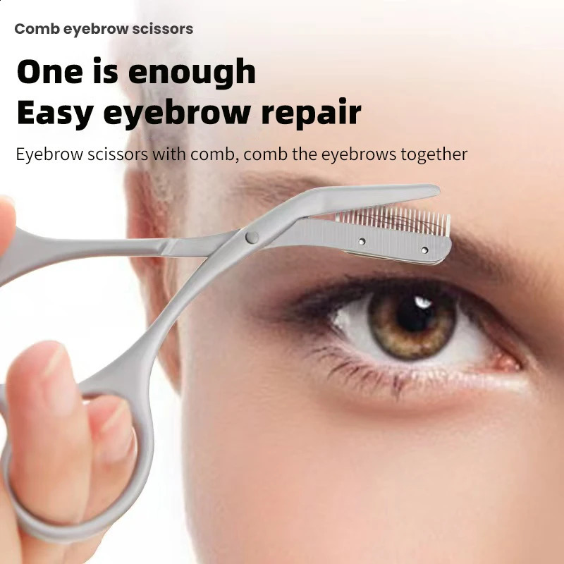 Eyebrow Scissors For Men And Women Makeup Tools One Metal Texture With Comb Razor Beauty Stainless Steel 250516