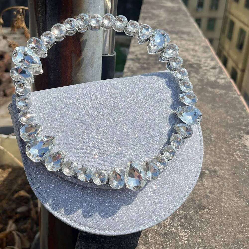 Women's Bags Designer Dia Handle Evening Bag Silk Handbag Designer Crystal Wedding Clutch Satin Shoulder Crossbody Bags For Women NEW