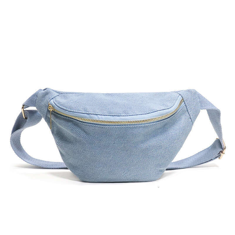 Unisex New Fashion Simple Cotton Denim Waist Outdoor Sports Single Shoulder Crossbody Bag