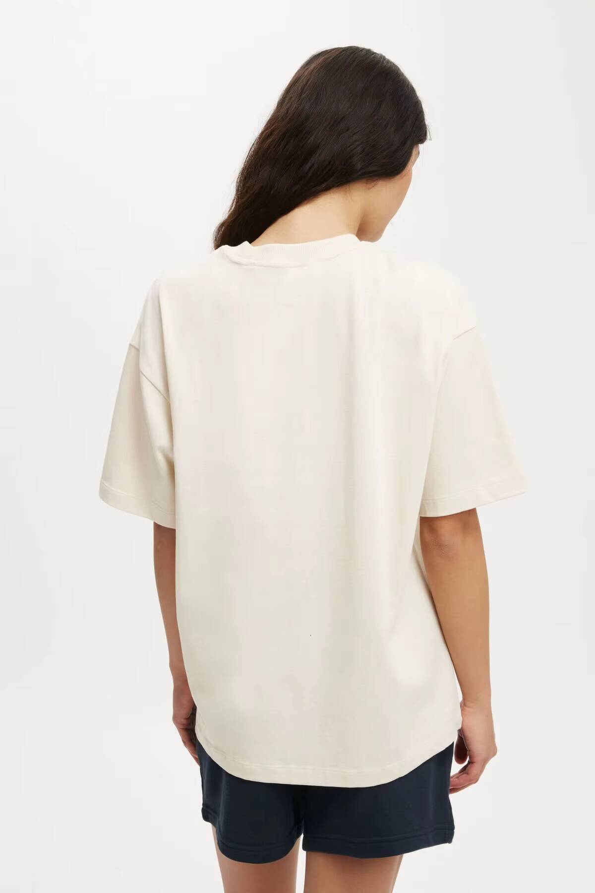 Logo Colorful Oversized Loose Comfortable Pure Cotton Short Sleeve O-Neck Top Women's T-Shirt