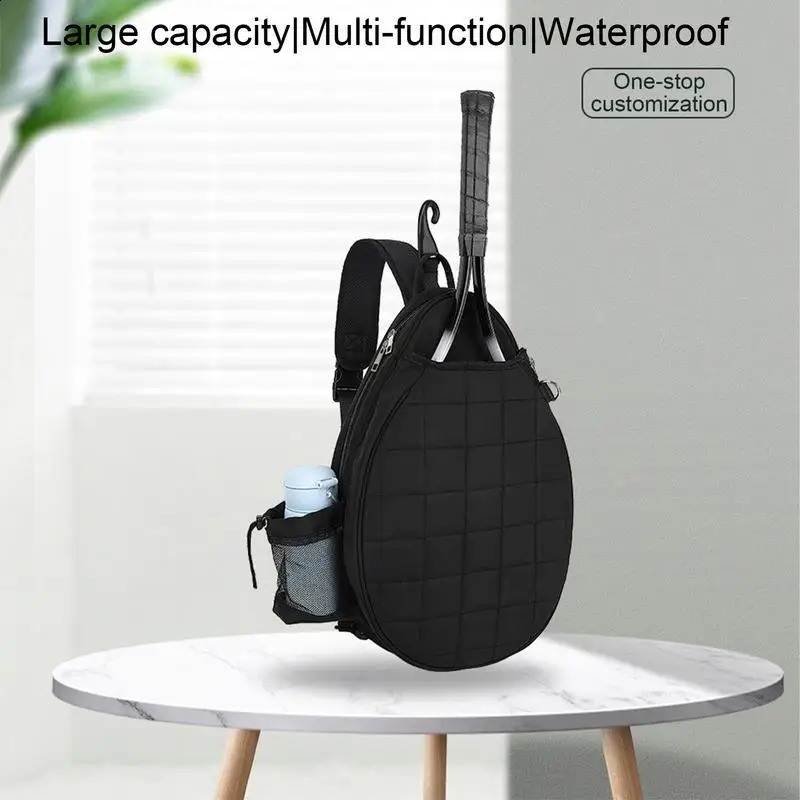 Tennis Bag For Women Tennis Carrying Bag With Water Bottle Holder Padded Strap Top Handle Chest Grids Printed Tennis Sling Bag 250528