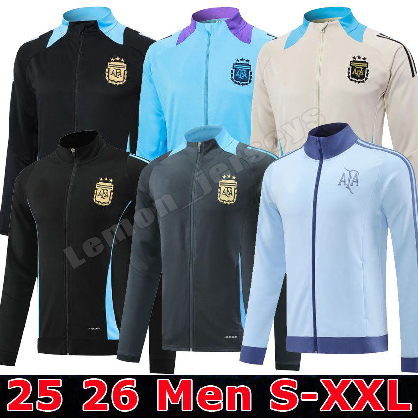 2025 2026 Argentina tracksuit Soccer training jacket Survetement 24 25 26 MARADONA ENZO MESSIS Full-zipper long-sleeved football tracksuits jacket chandal