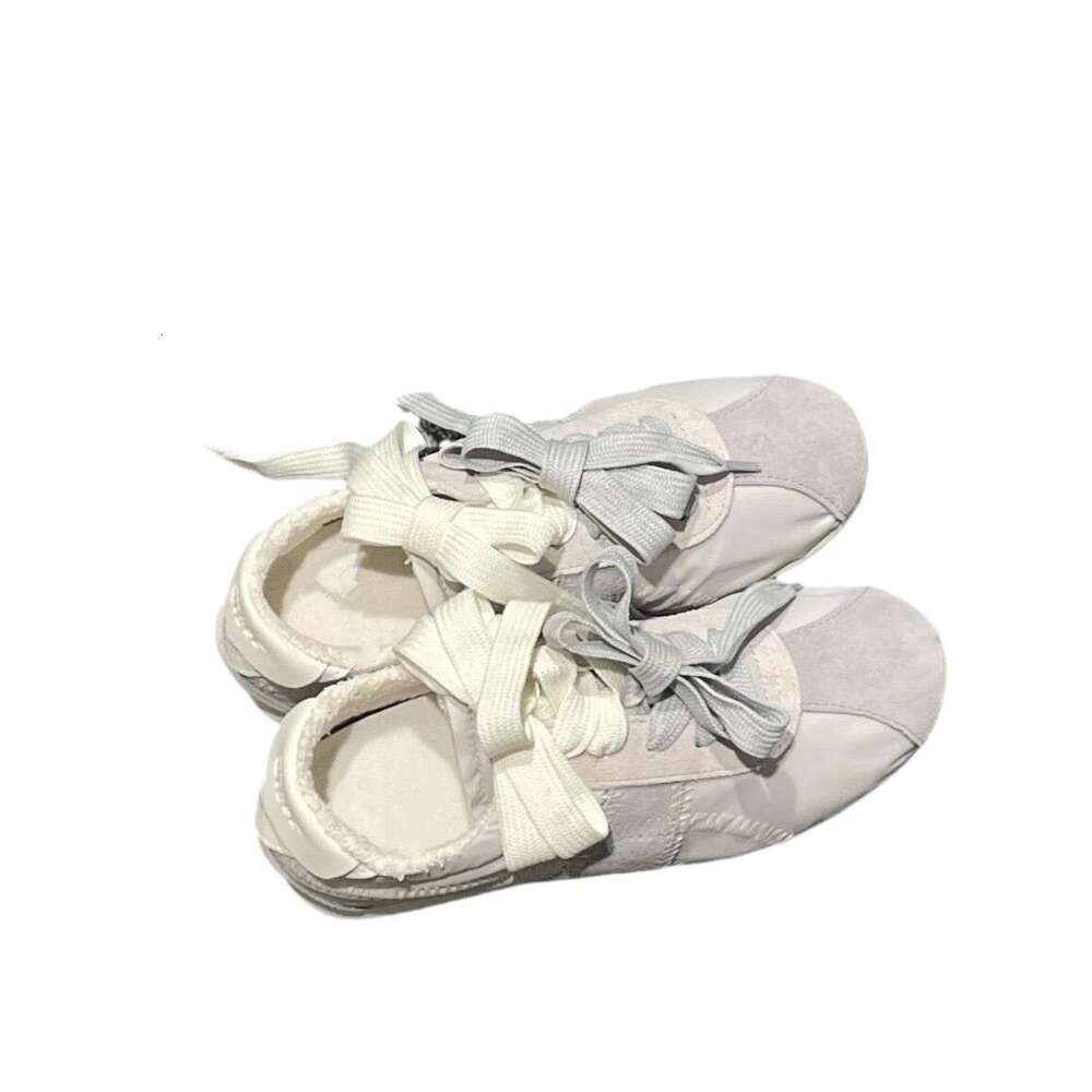 Genuine Leather Thick-Soled Flat-Soled Mandarin Duck Bowknot German Training for Women, New Autumn and Winter Casual Lightweight Sports Shoes, Agan Sh